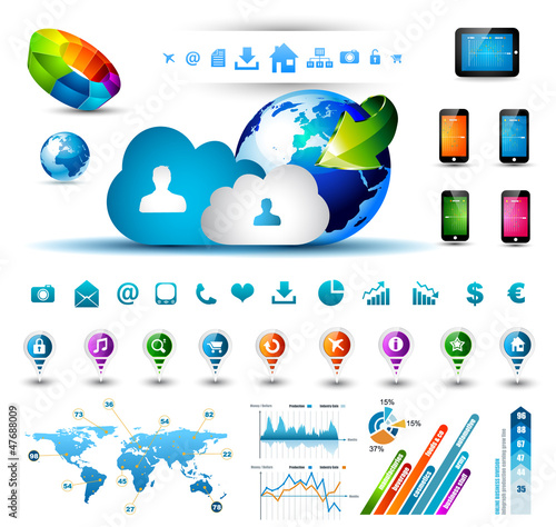 Infographic elements for cloud computing