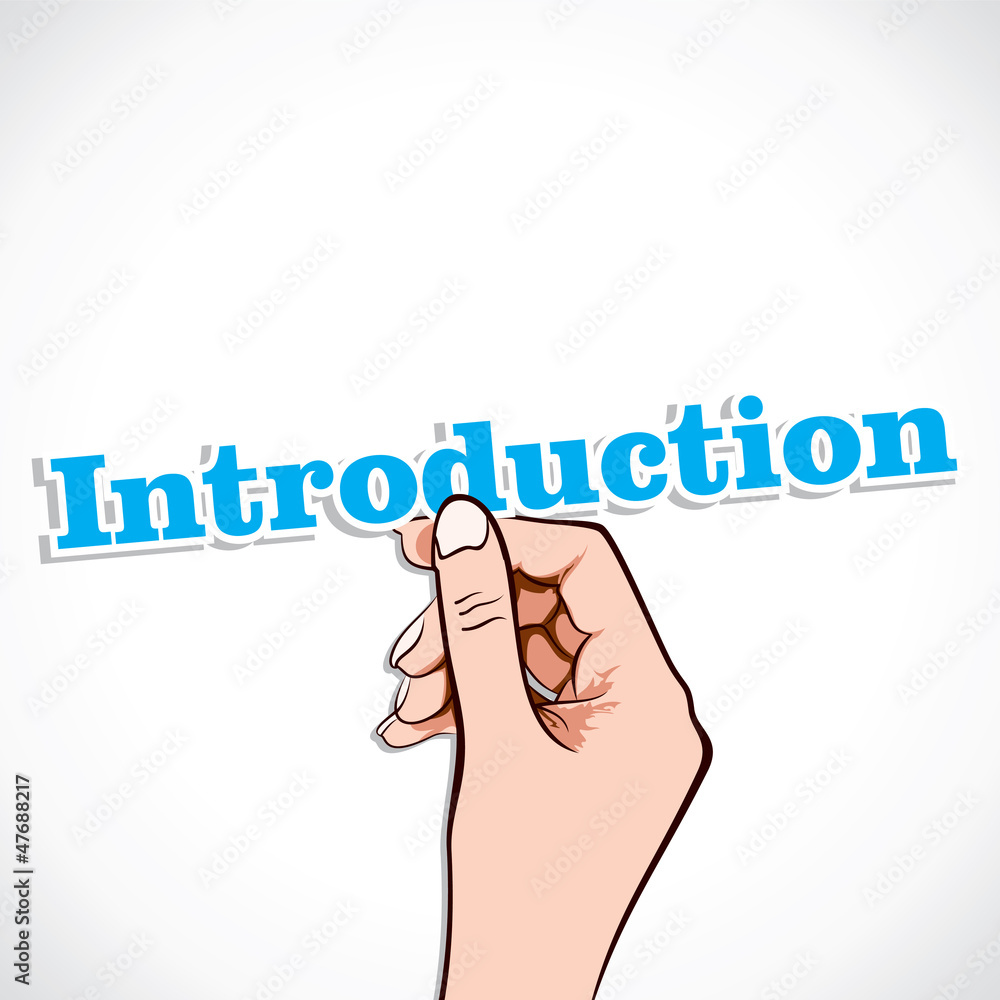 Introduction word in hand stock vector Introduction word in hand stock vector