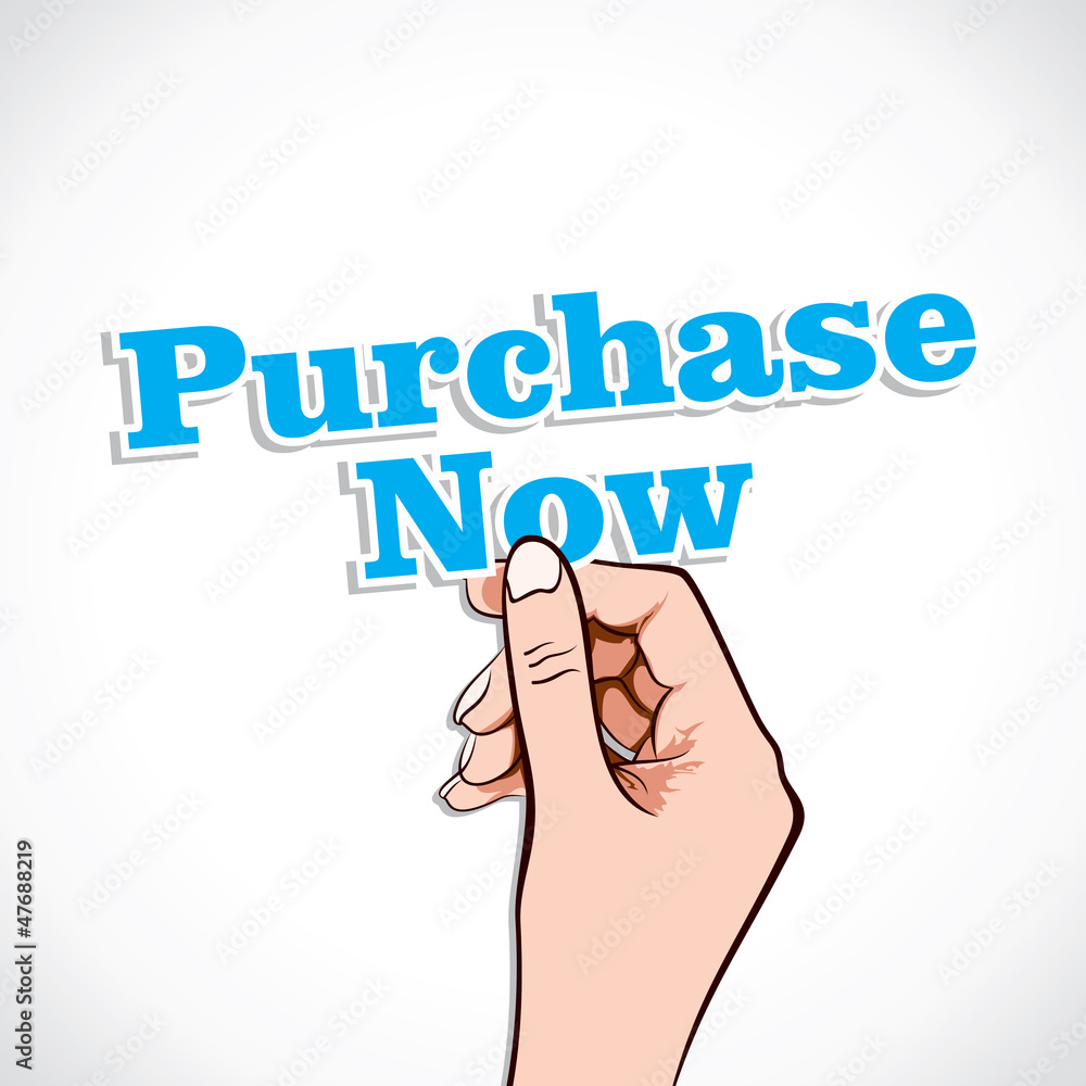 Purchase Now word in hand stock vector Purchase Now word in hand stock vector