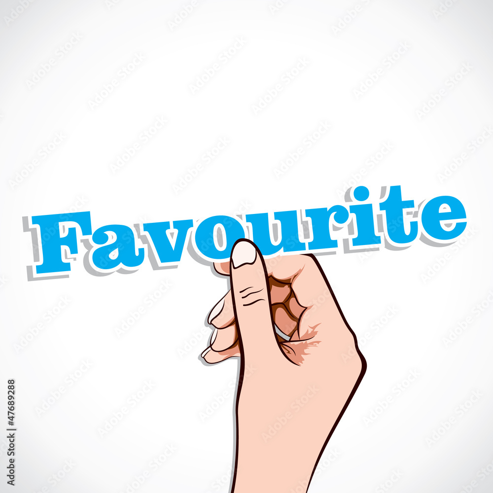 Favourite word in hand stock vector Favourite word in hand stock vector
