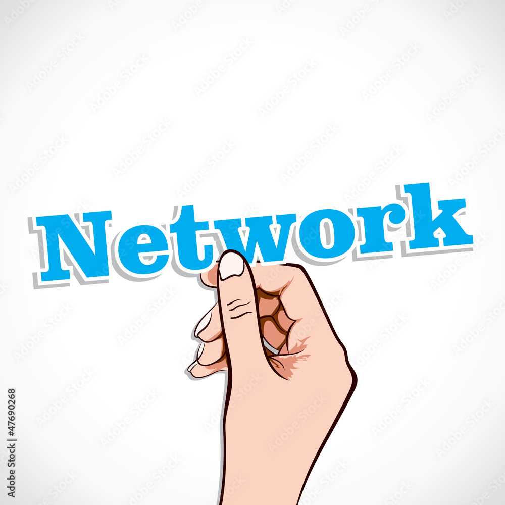 Network word in hand stock vector Network word in hand stock vector