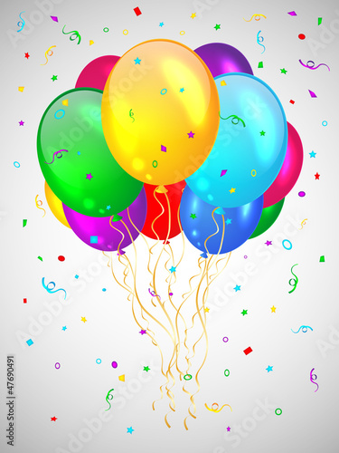 Backgrond with multicolored balloons. Vector illustration.