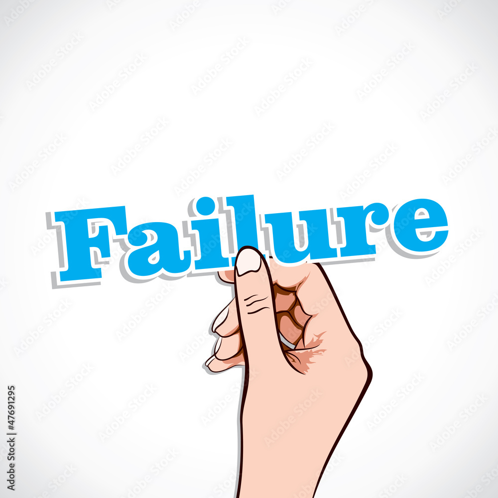 Failure word in hand stock vector Failure word in hand stock vector