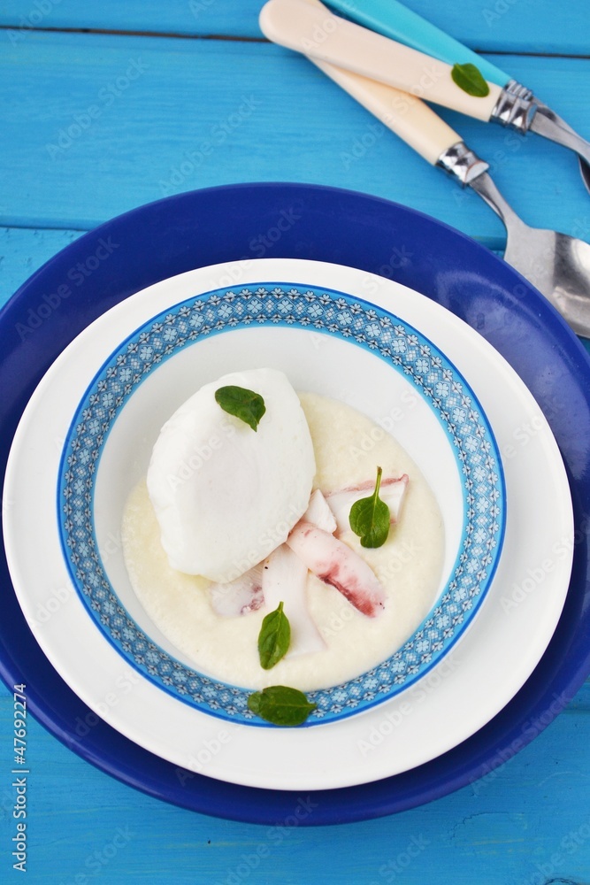 celery soup with octopus and eggs celery soup with octopus and eggs