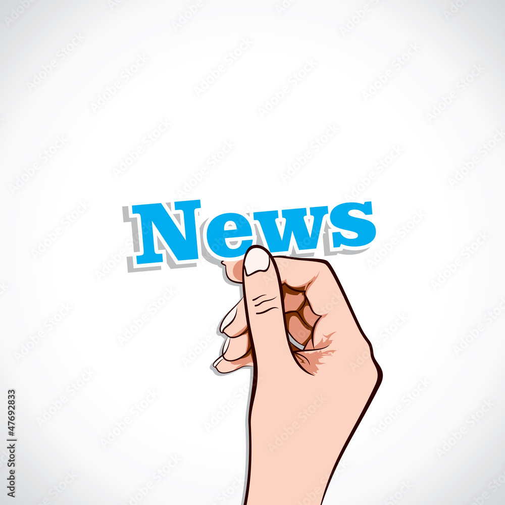 News word in hand stock vector News word in hand stock vector
