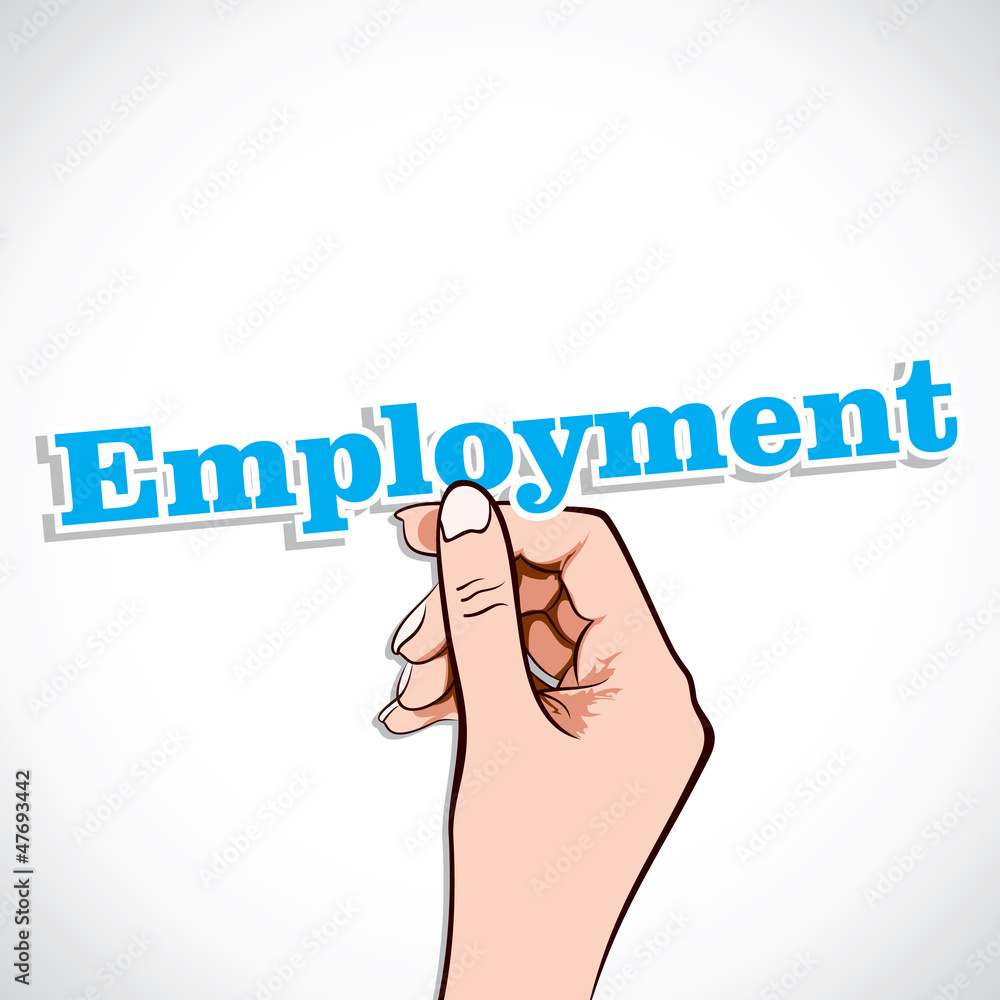 Employment word in hand stock vector Employment word in hand stock vector