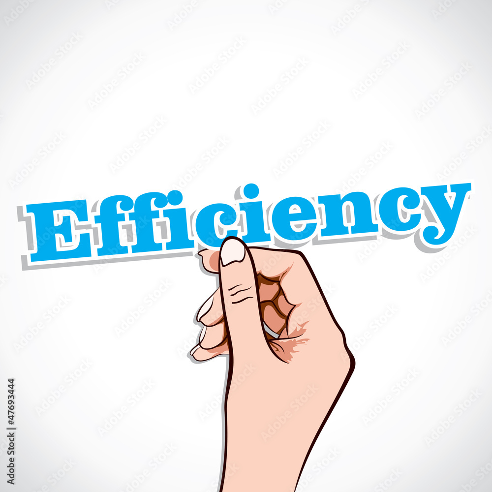 Efficiency word in hand stock vector Efficiency word in hand stock vector