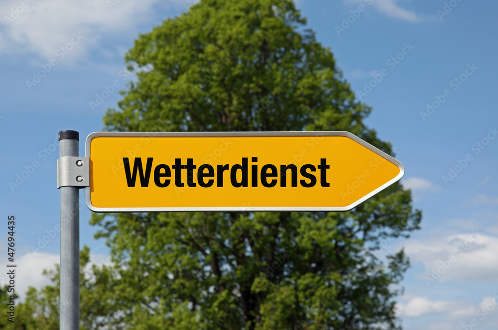 Fototapeta premium Pfeil mit Baum WETTERDIENST