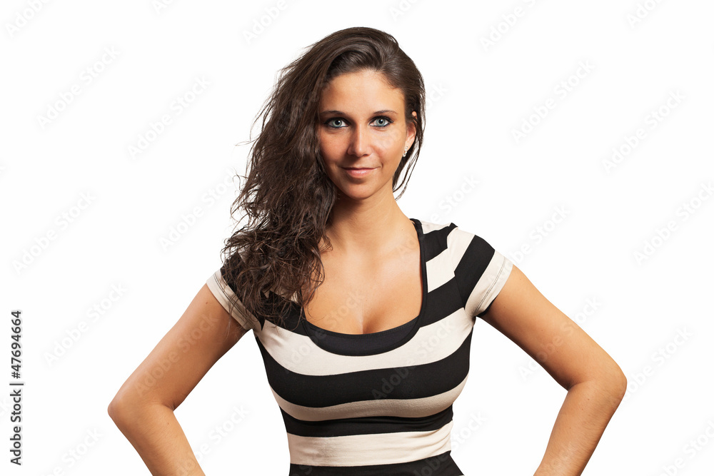 Portrait of a young woman isolated on white background Portrait of a young woman isolated on white background