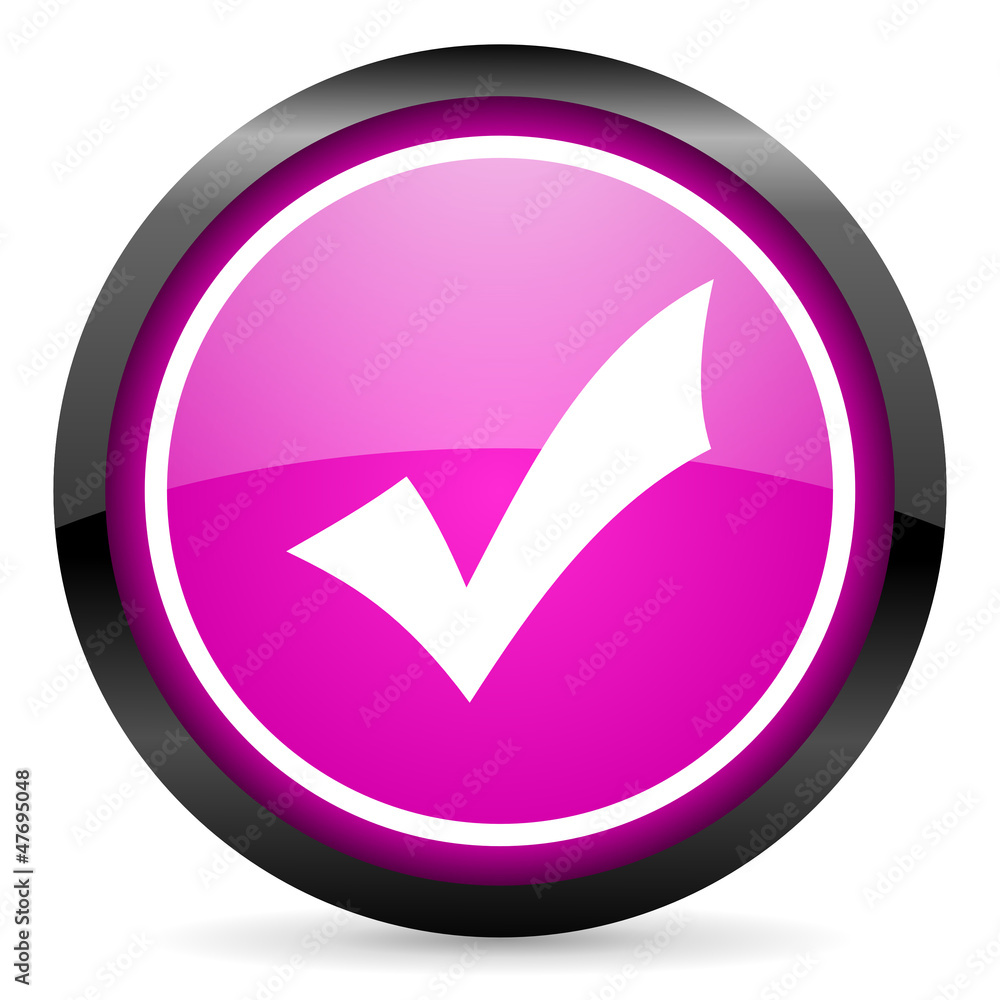 accept violet glossy icon on white background accept violet glossy icon on white background