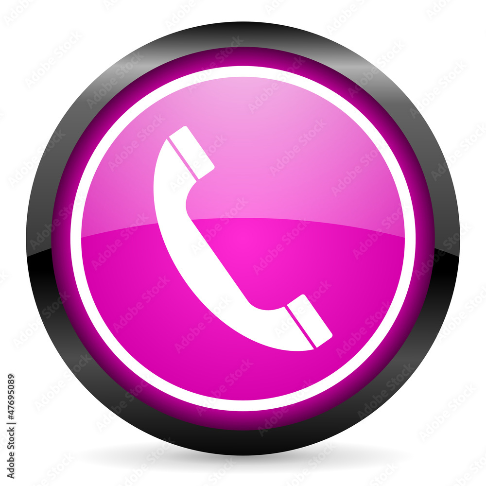 phone violet glossy icon on white background phone violet glossy icon on white background