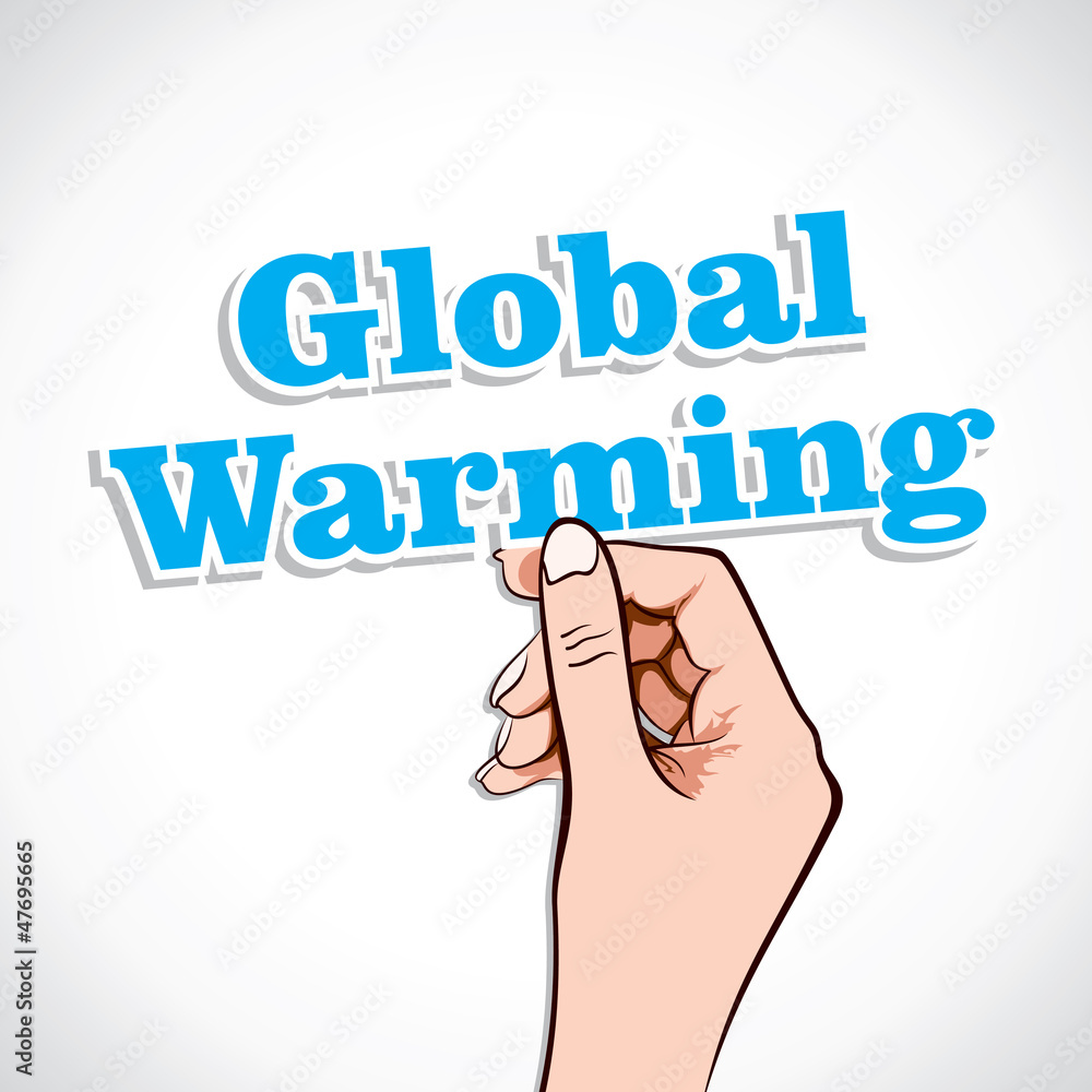 Global warming word in hand stock vector Global warming word in hand stock vector