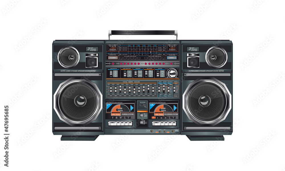 illustration of a fantastic retro ghettoblaster