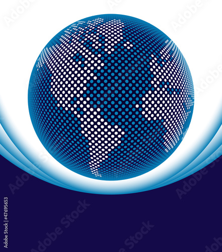 Digital world map with copy space vector.