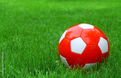 soccer football and green grass