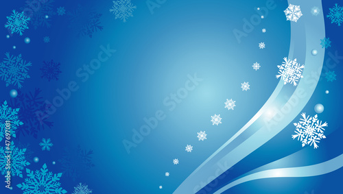 blue  christmas card background with snowflakes 2
