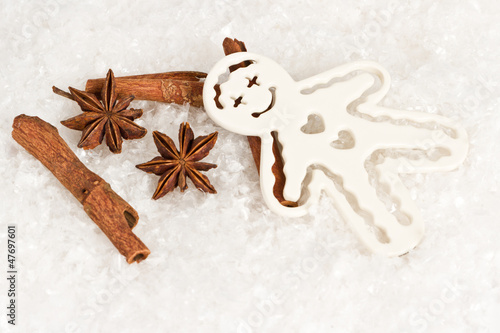 cinnamon sticks anise stars and gingerbread man
