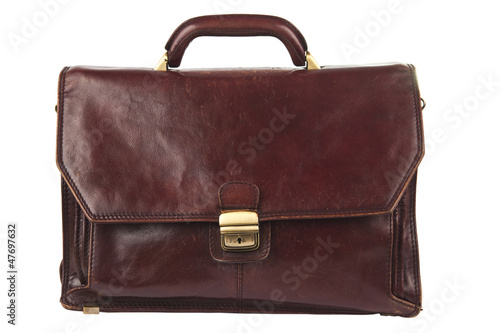 leather briefcase isolated