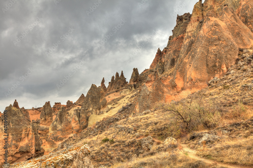 Famous cave city  Cappadocia at Turkey, HDR photography