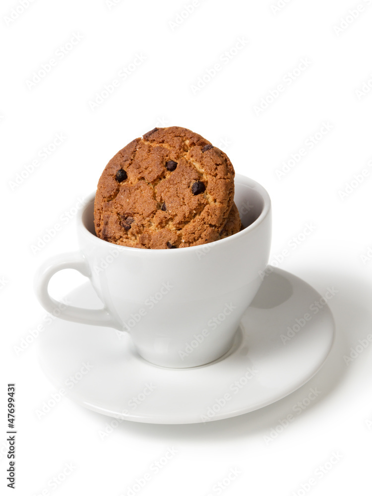 cookies with chocolate pieces in cup cookies with chocolate pieces in cup
