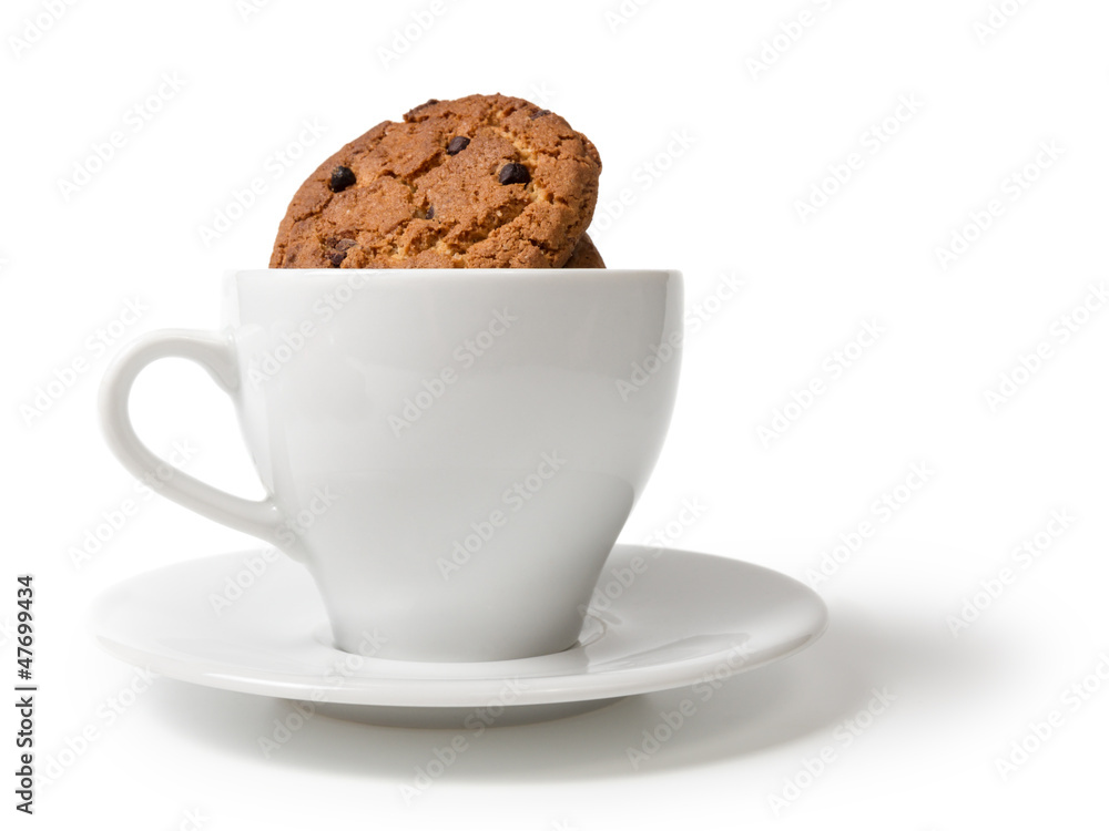 cookies with chocolate pieces in cup cookies with chocolate pieces in cup
