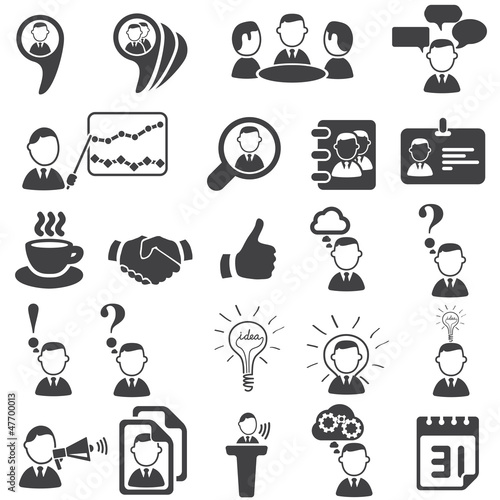 Set of business icons - silhouette