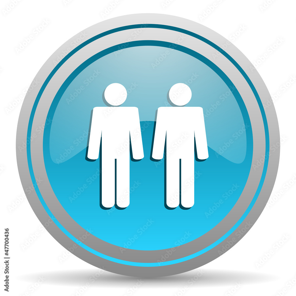 couple blue glossy icon on white background couple blue glossy icon on white background