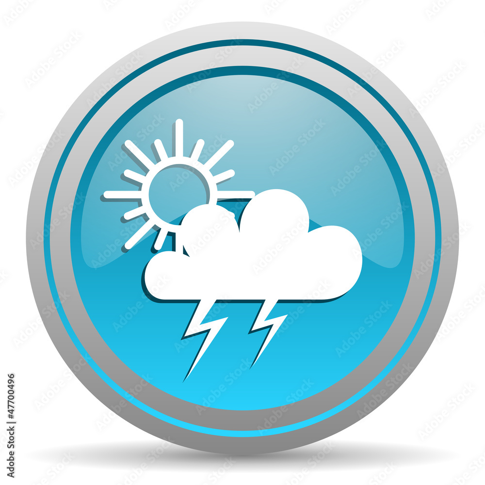 weather blue glossy icon on white background weather blue glossy icon on white background
