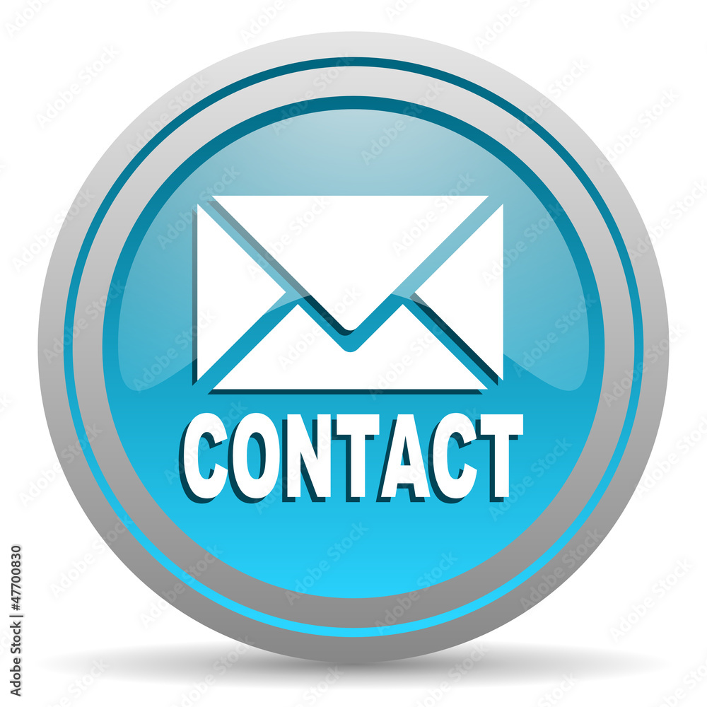 contact blue glossy icon on white background contact blue glossy icon on white background