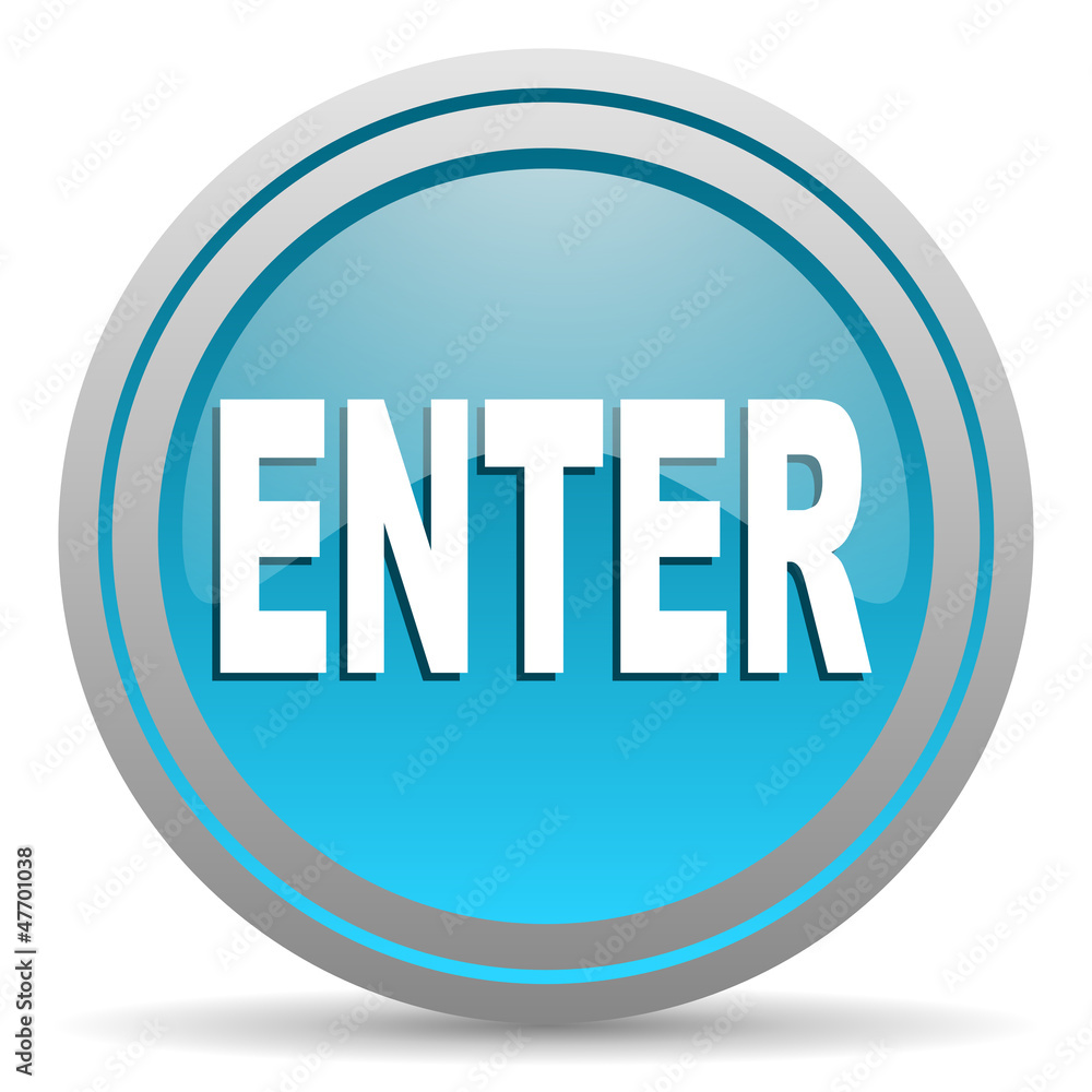 enter blue glossy icon on white background enter blue glossy icon on white background