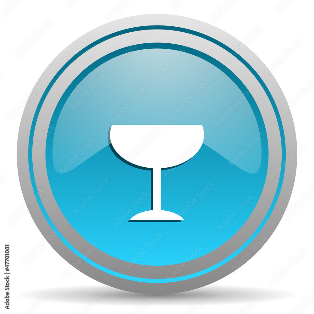 glass blue glossy icon on white background glass blue glossy icon on white background