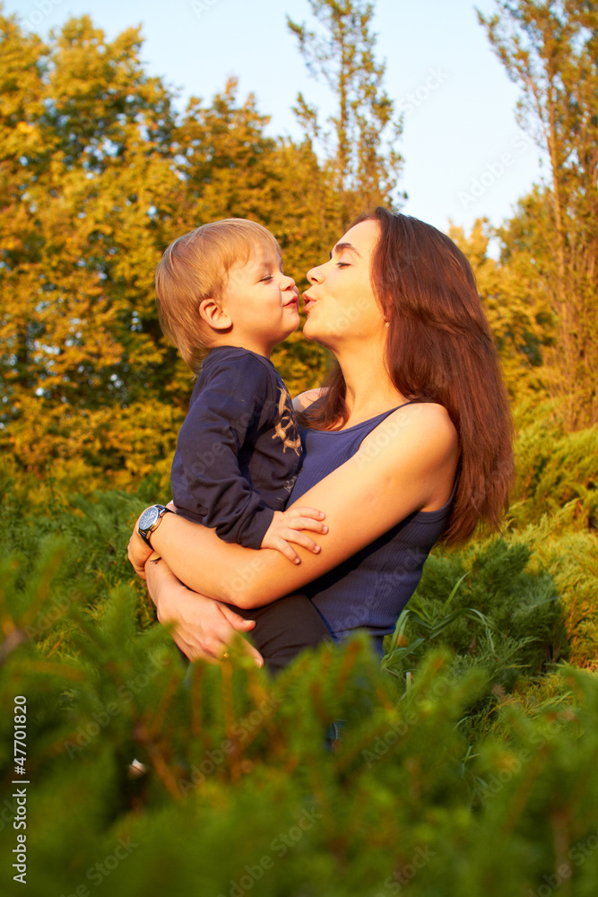young mother and son young mother and son