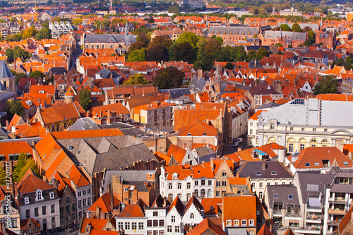 Panorama of the central part of Bruges