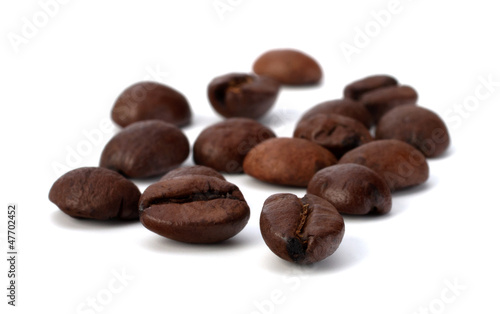 Coffee beans isolated on the white background