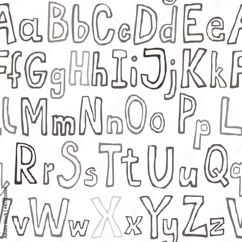 grunge alfabet monochrom szary na białym tlenieskończony deseń