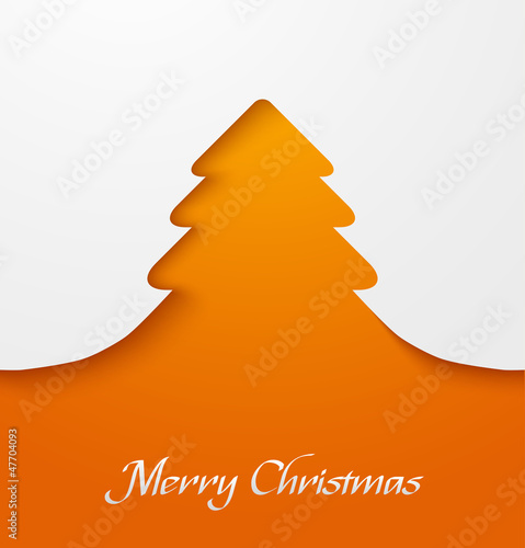 Orange christmas tree applique