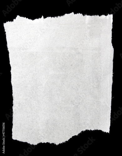 Piece of ripped white paper on black © Stillfx