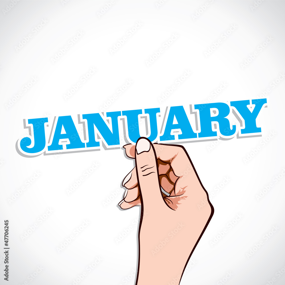 January word in hand stock vector January word in hand stock vector