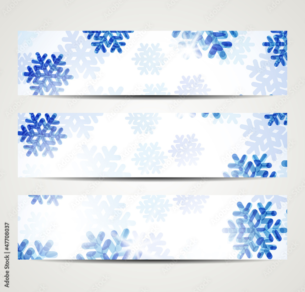 New Year banner with snowflakes New Year banner with snowflakes
