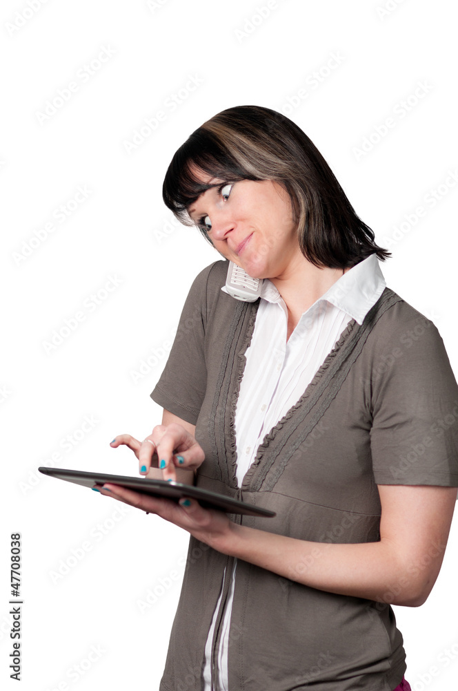 Geschäftsfrau mit Tablet PC