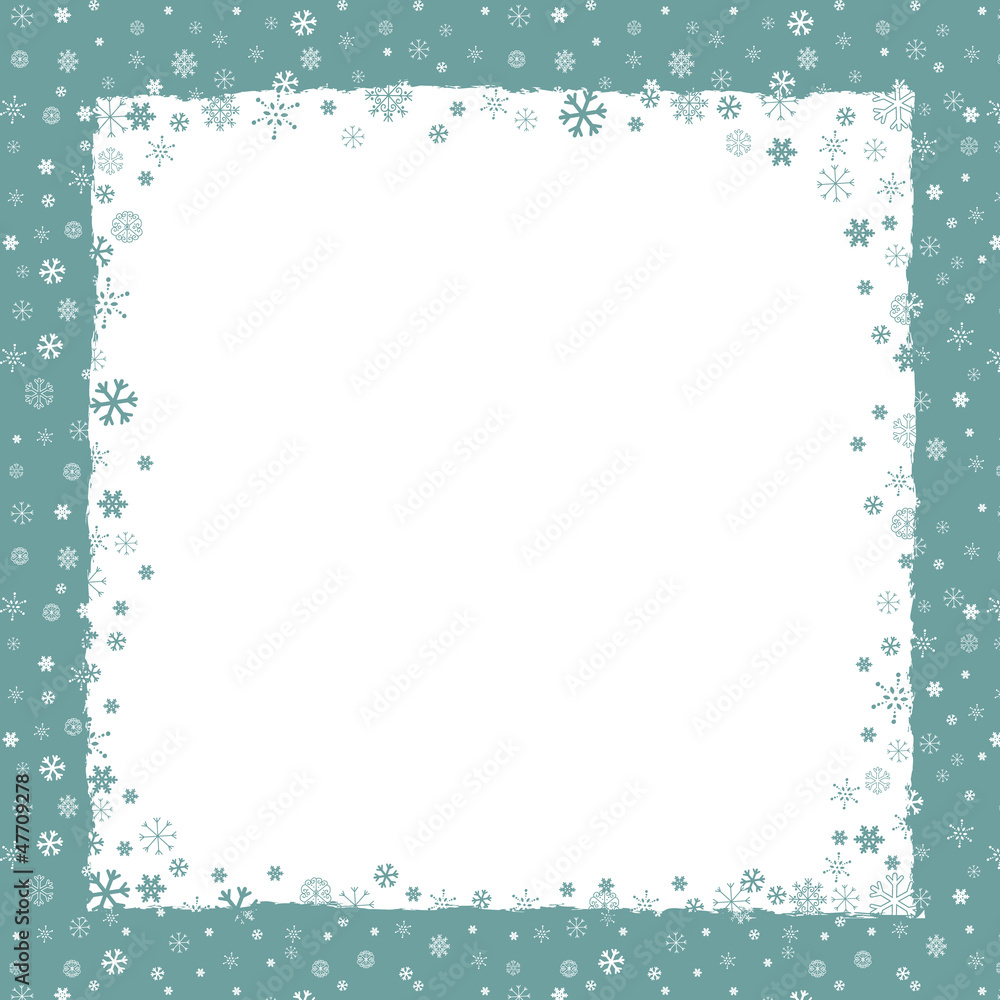 New Year (Christmas) background with snowflakes border New Year (Christmas) background with snowflakes border