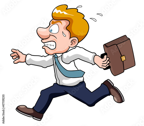 illustration of Businessman is late time