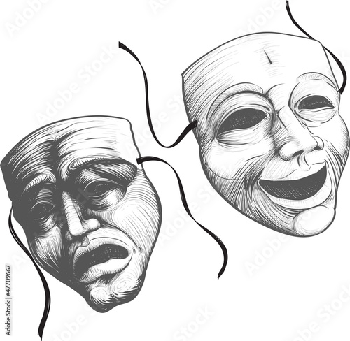 two theatre masks