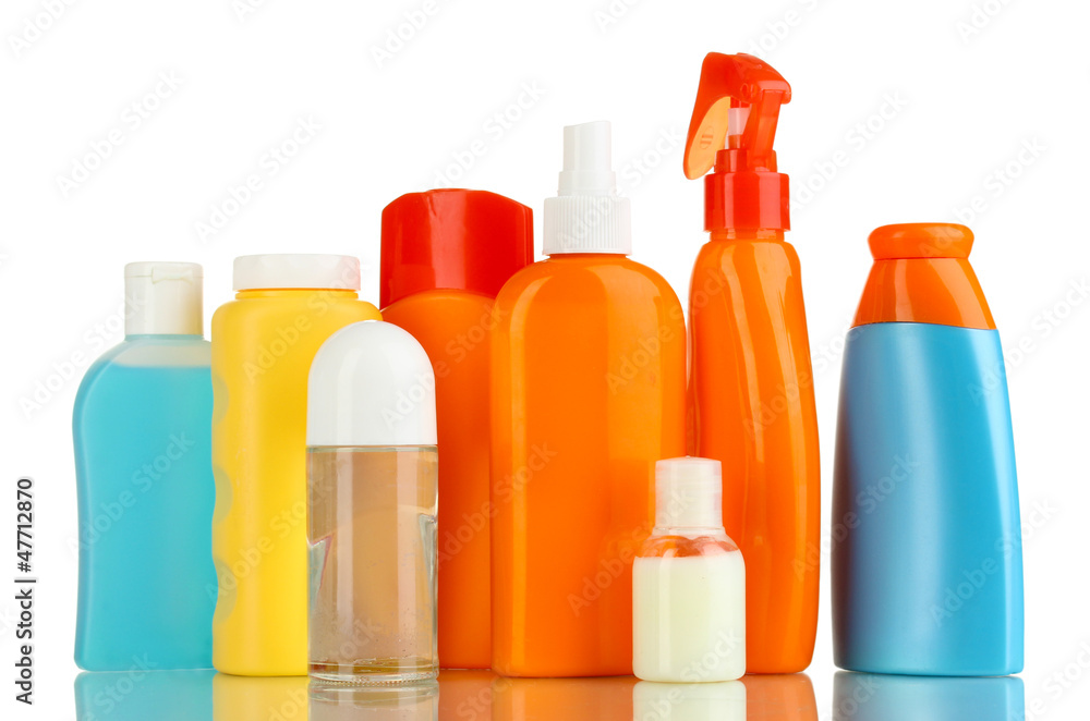 A lot of different cosmetic products for personal care isolated A lot of different cosmetic products for personal care isolated