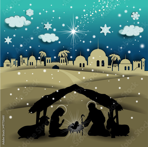Crib collage silhouettes black square