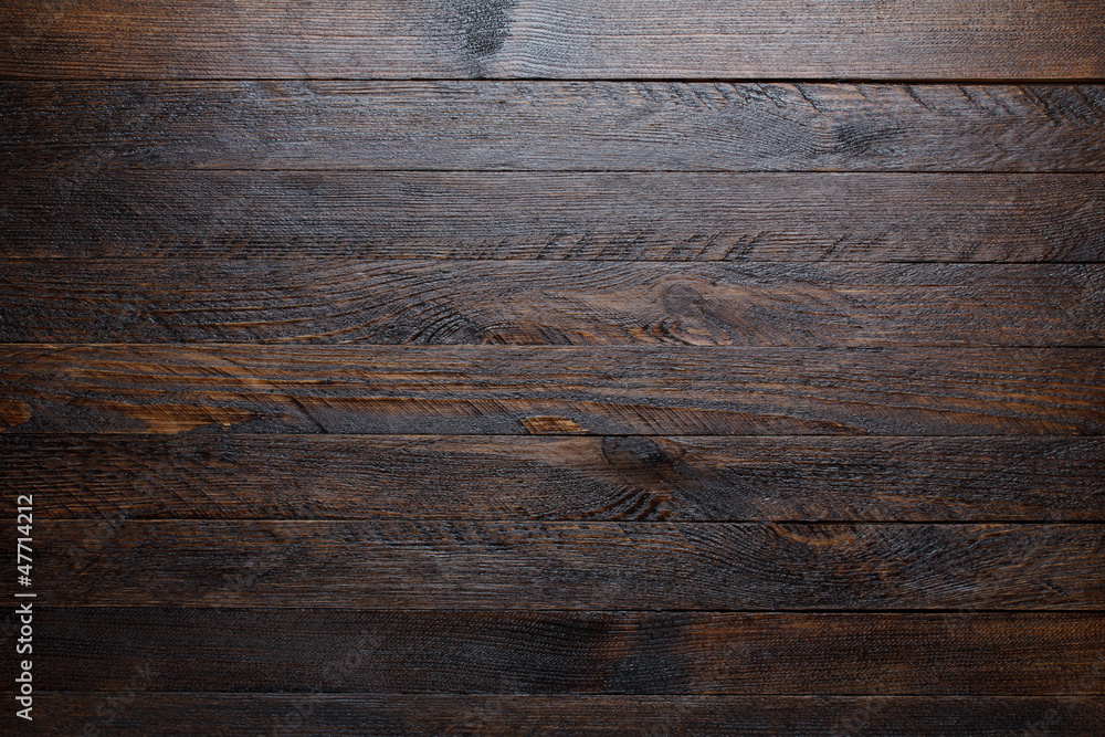 Fototapeta Nieociosanego drewnianego stołowego tła odgórny widok