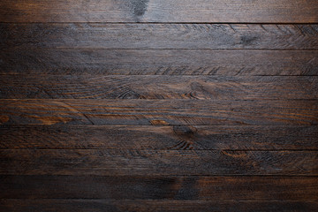 Rustic wooden table background top view