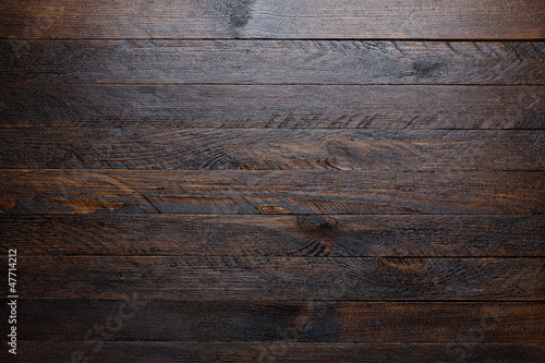 Rustic wooden table background top view photo