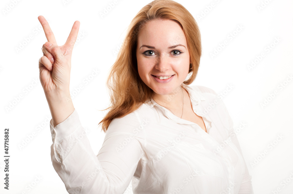woman showing a sign on the fingers woman showing a sign on the fingers