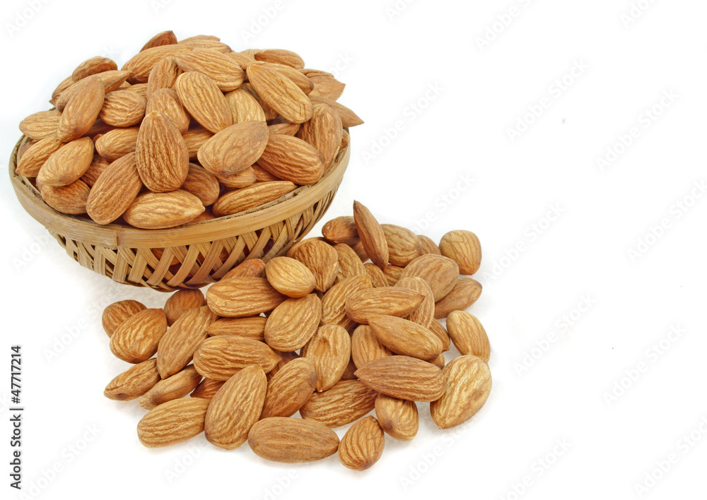 almonds in a basket almonds in a basket